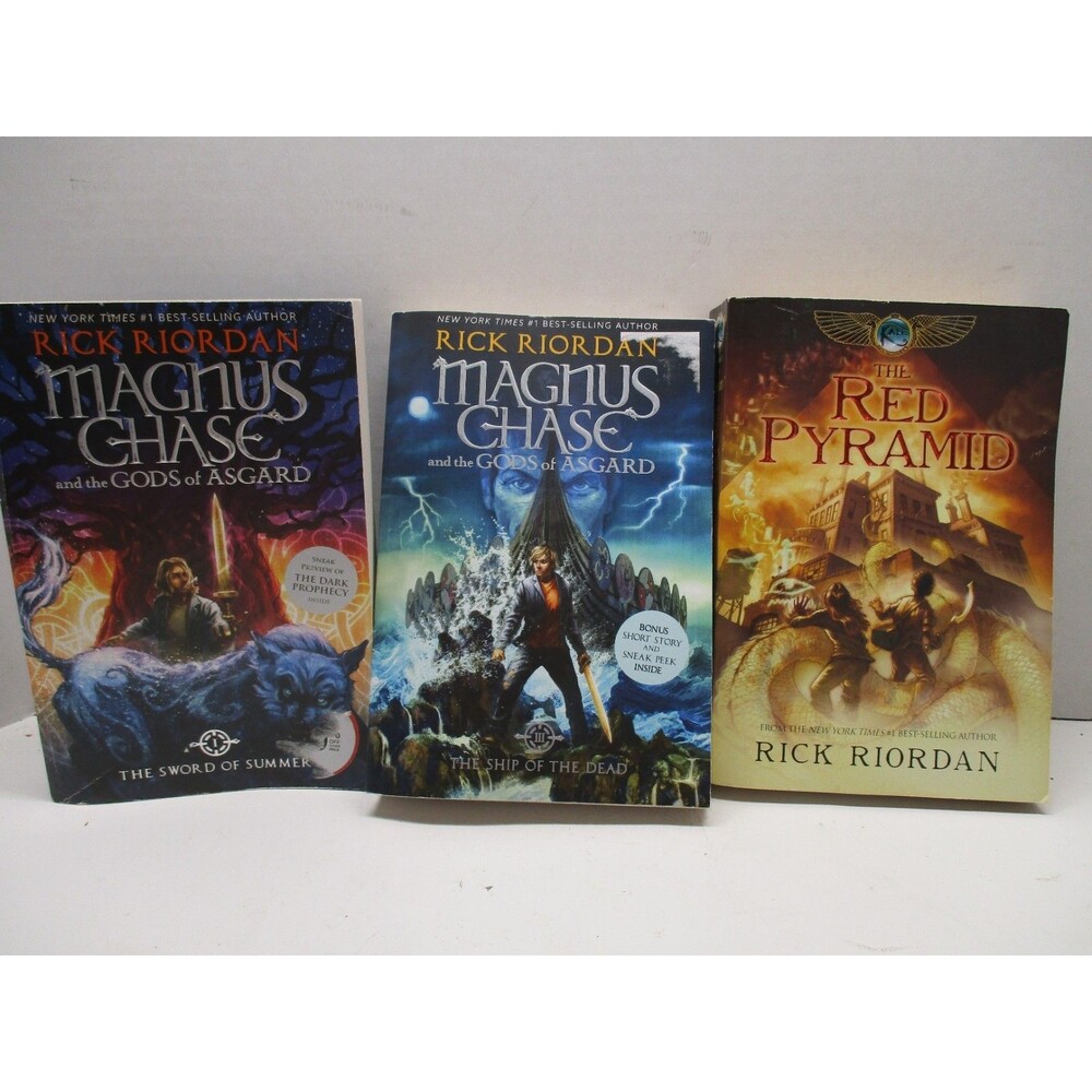 Rick Riordan 3 Book Lot: Magnus Chase #1 #3, Kane Chronicles #1 PB VG